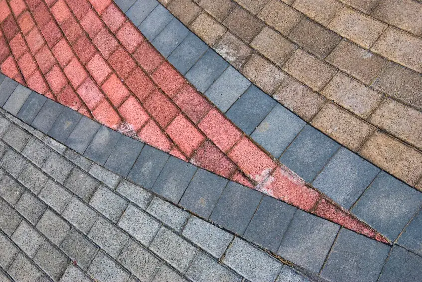 Close-up of patterned block paving