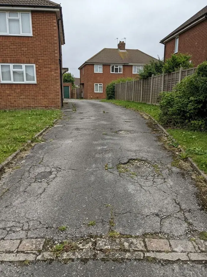 Before: front driveway