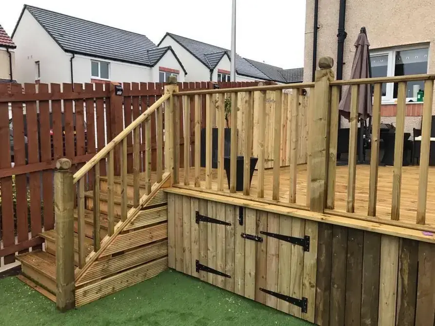 Decking and artificial lawn