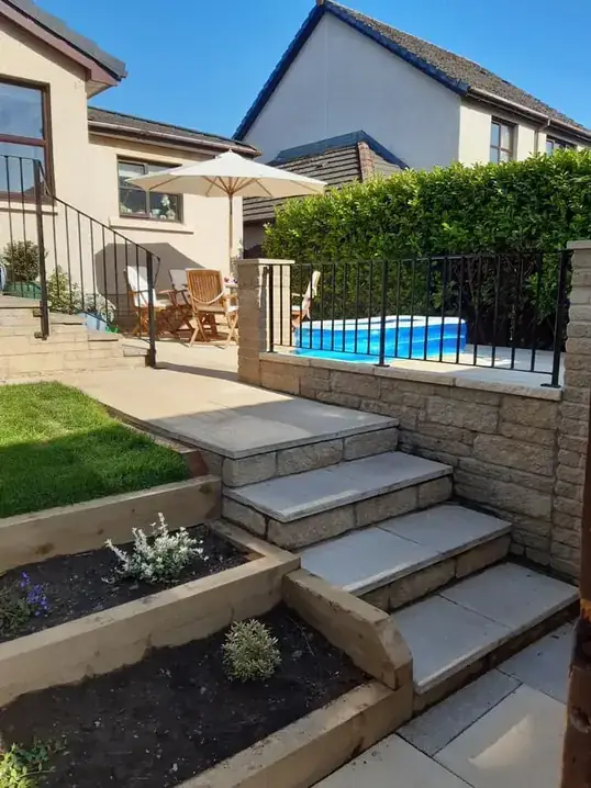 Garden steps and planting