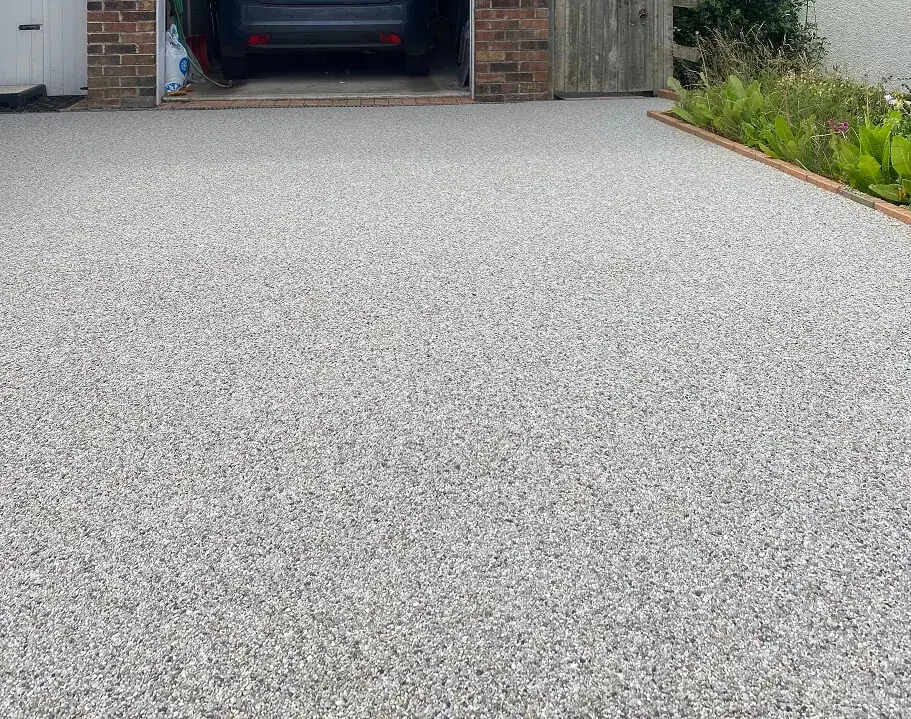 Silver resin driveway